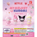 NETFLIX MY MELODY & KUROMI Flocky Figure - 30pc assort pack
