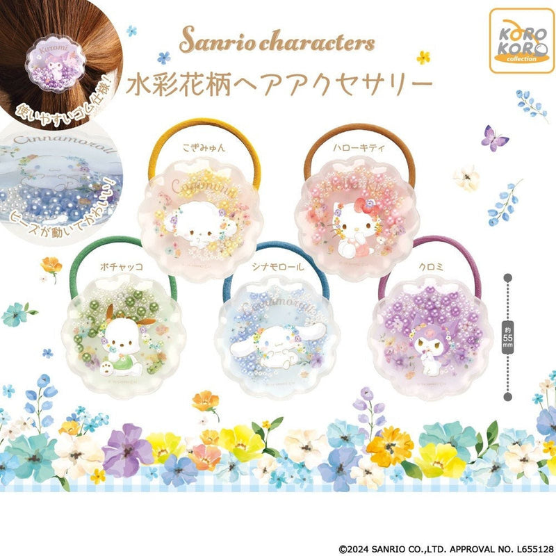 Sanrio Characters Watercolor Flower Hair Accessory - 40pc assort pack