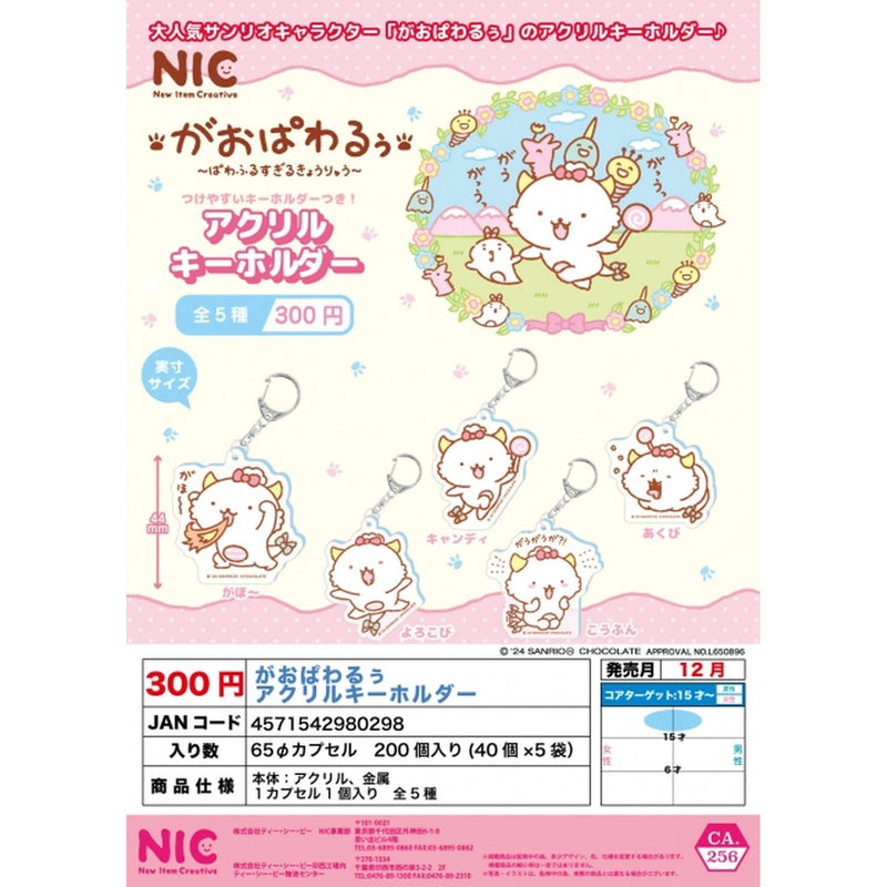 Sanrio GAOPOWERROO Acrylic Keychain - 40pc assort pack