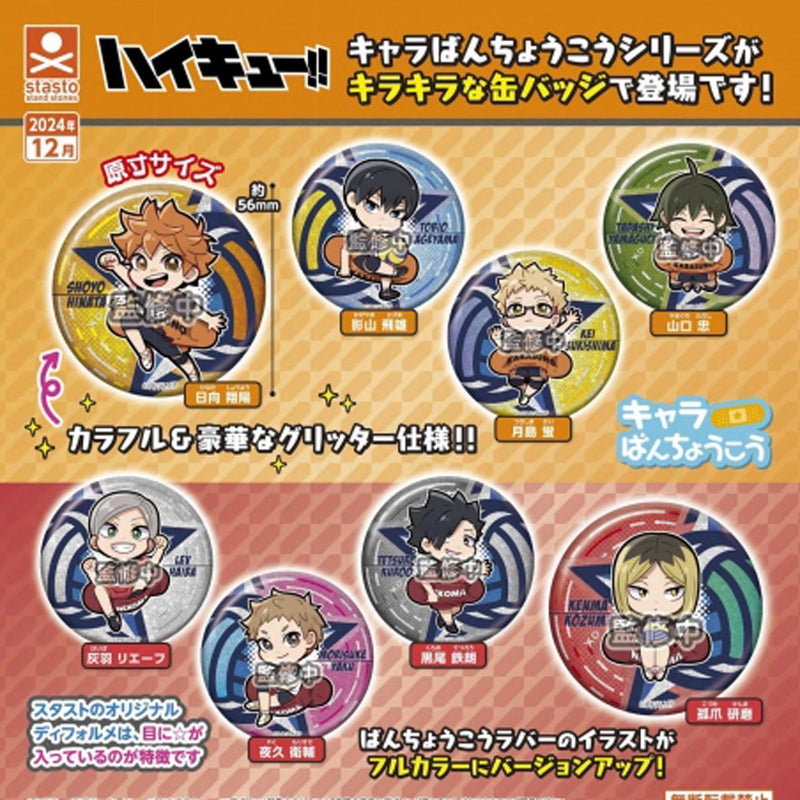 [30% OFF] Haikyu!! Chara Banchoukou Glitter Pin Badge - 40pc assort pack