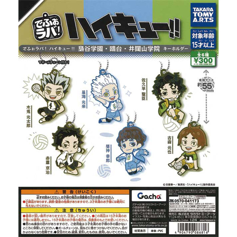 Haikyu!! Deformed Rubber Keychain Fukuroudani Kamomedai Itachiyama - 40pc assort pack