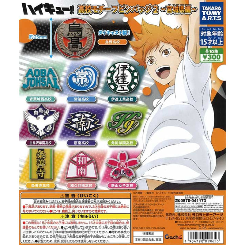 [20% OFF] Haikyu!! Highschool Motif Pin Badge vol.2 - 40pc assort pack