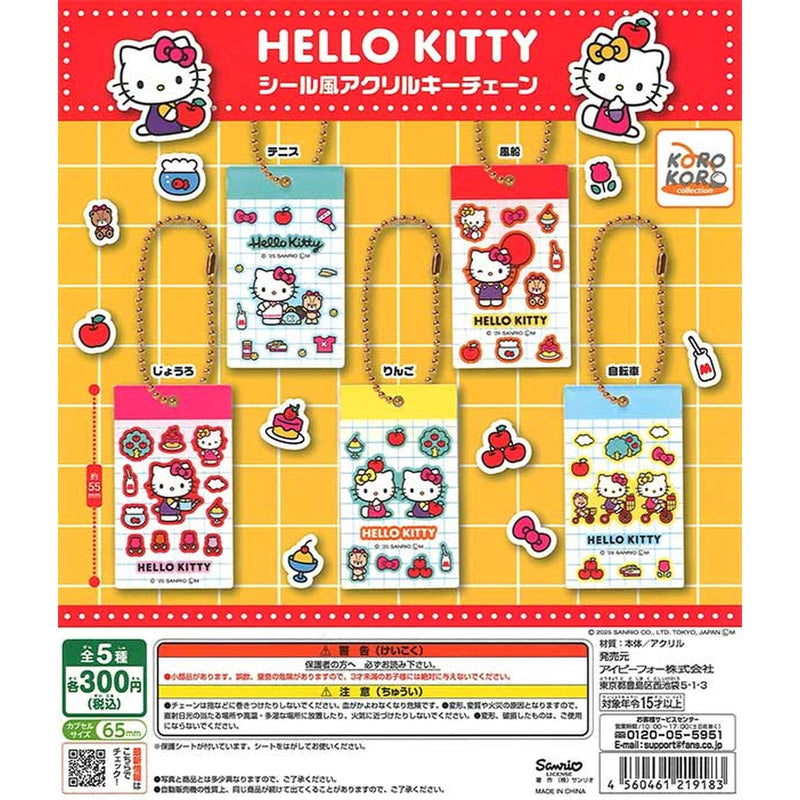 Sanrio Hello Kitty Sticker Style Acrylic Keychain - 40pc assort pack