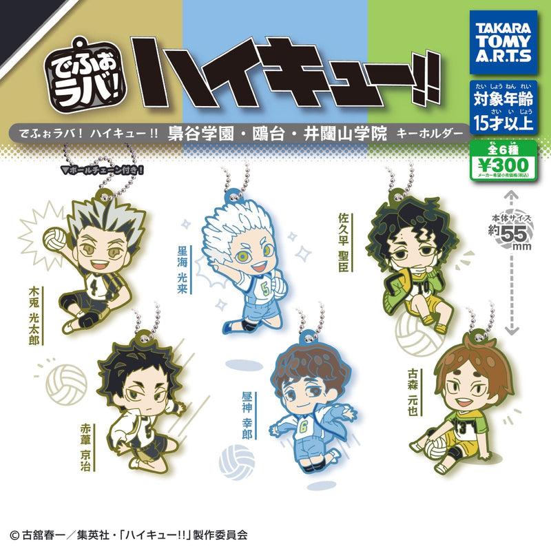 Haikyu!! Deformed Rubber Keychain Fukuroudani Kamomedai Itachiyama - 40pc assort pack