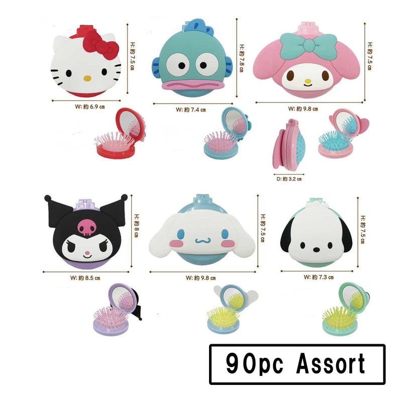 Sanrio Characters Mochi Hair Brush with Mirrors - 6 kinds Assort
