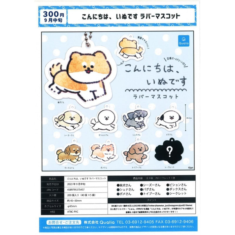 Hello I'm a Dog Rubber Mascot - 40pc assort pack [Pre Order September 2023]