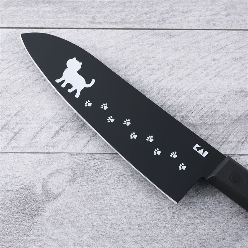 Santoku Knife Nyammy Cat 165mm (6.5 inches) AB5801